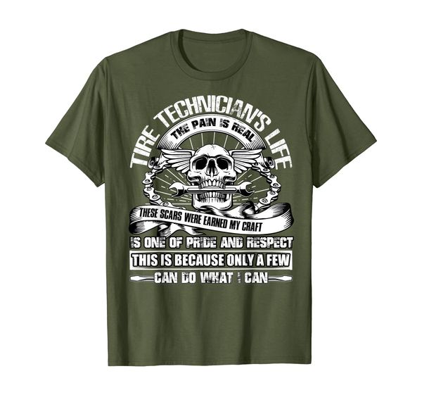

tire technician's life the pain is real t shirt, White;black