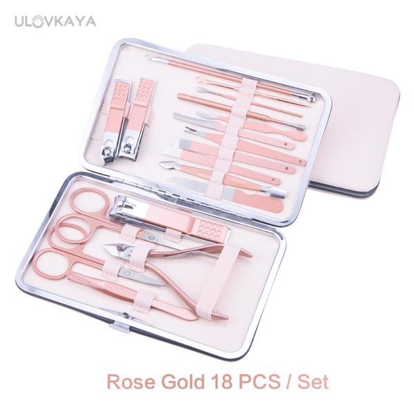 

nail cutter pedicure scissors set 7-18pcs protable manicure clipper stainles steel highquality makeup tool art kits