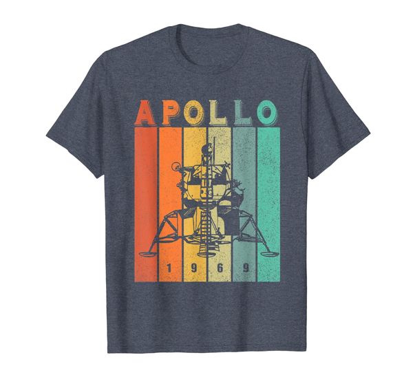 

vintage retro apollo 1969 lunar module t-shirt apollo 11, White;black