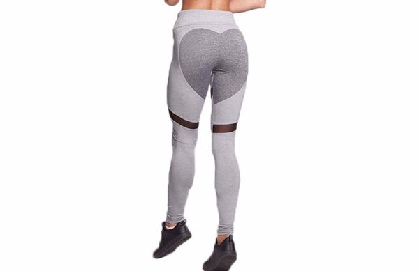 

women's leggings heart pants women patchwork push up fitness, Black
