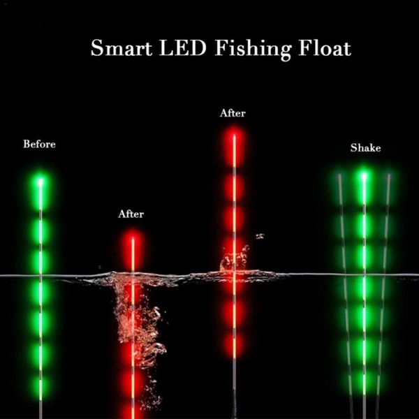 

smart fishing float bite alarm fish bait gravity sensor led light color change automatic night electronic changing buoy accessories