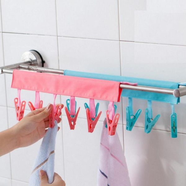 

portable cloth hanger folding travel clothes clip bathroom rack clothing storage boxes & bins