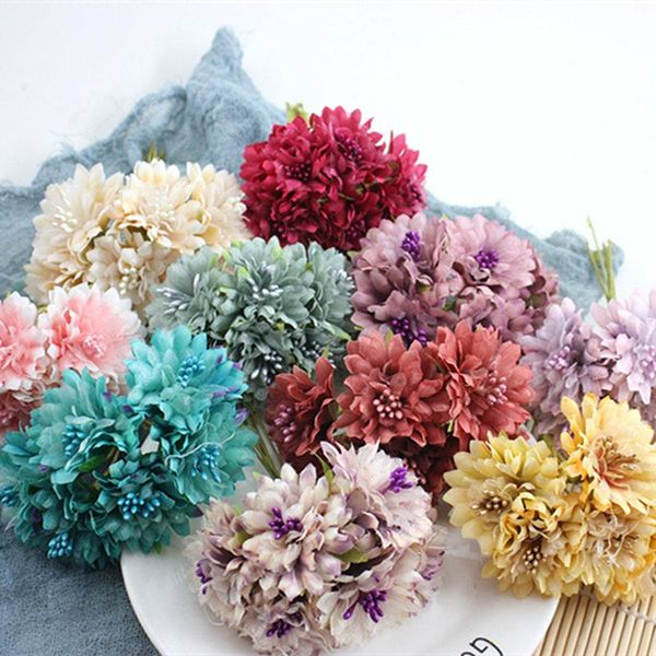 

decorative flowers & wreaths 6pcs artificial silk carnation stamen decoration family wedding ceremony flower scrapbook diy gift box
