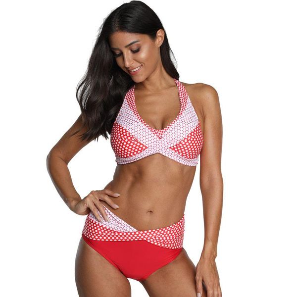 

two-piece suits 2021 european and american women's gather bikini split swimsuits large size factory outlets