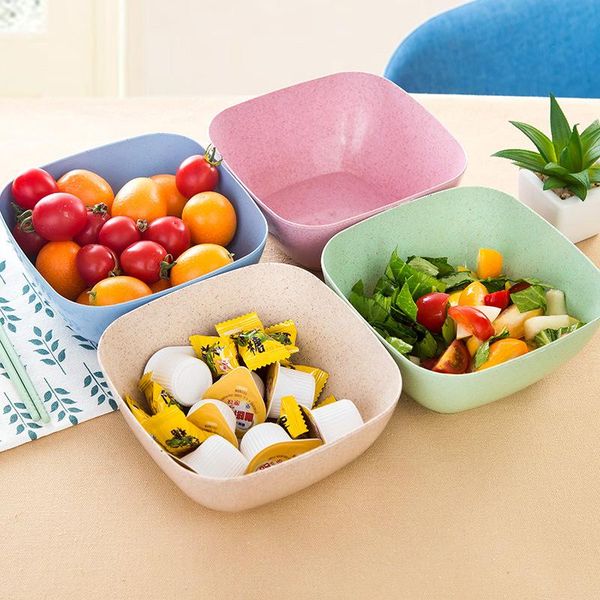 

bowls yj.shyu cute wheat straw bowl tableware for rice noodles salad fruits snack dish dinner eco-friendly household kitchen plate