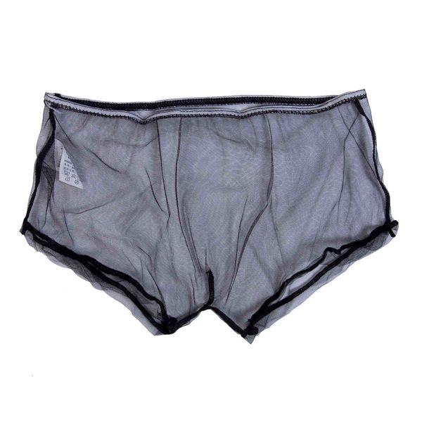

men's shorts boxers underwear mesh nylon transparent triangle underpants white red black blue, Black;white