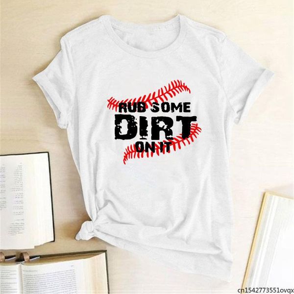 

women's t-shirt rub some dirty on it printed t-shirts women summer graphic tee streetwear woman tshirts crew neck harajuku top, White