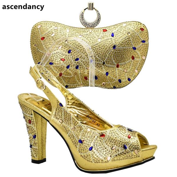 

dress shoes gold color nigerian party shoe and bag sets african matching bags italian in women set, Black