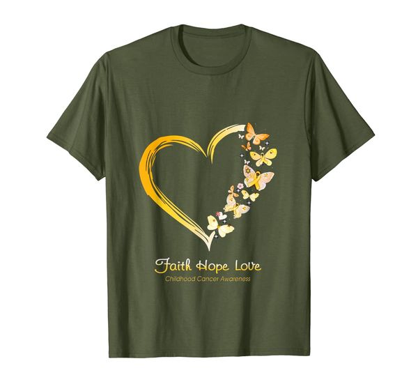 

faith hope love - childhood cancer awareness t shirt, White;black