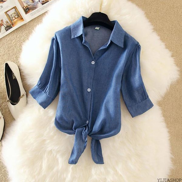 

women's blouses & shirts fashion short blouse front tie plus size spring pink white blue yellow ladies qnxj