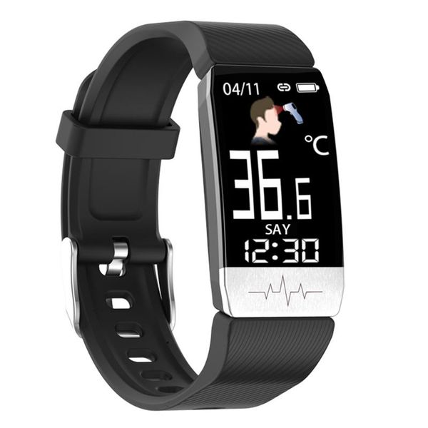 

smart bracelet fitness tracker body temperature ecg heart rate monitor watch music control sport band for men women wristbands