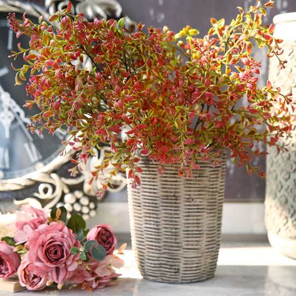 

decorative flowers & wreaths artificial plants waterweed wedding wall decor green leaf plastic fake plant for home garden decoration