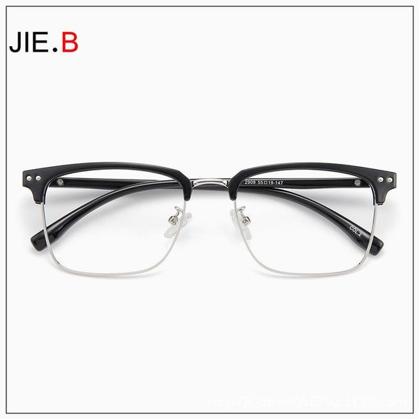 

fashion sunglasses frames 2021 retro business ultra light flat mirror men's support customized myopia glasses ladies personality trend, Black