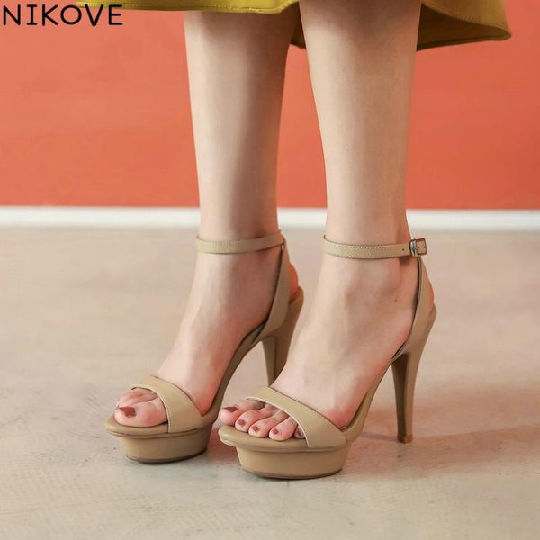 

dress shoes nikove 2021 elegant summer women pumps wedding sandals thin high heel solid ankle strap casual fashion size 34-39, Black