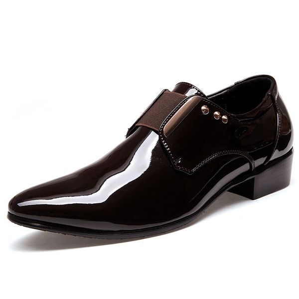 

autumn men's casual sho british low leather fashion pointed single, Black