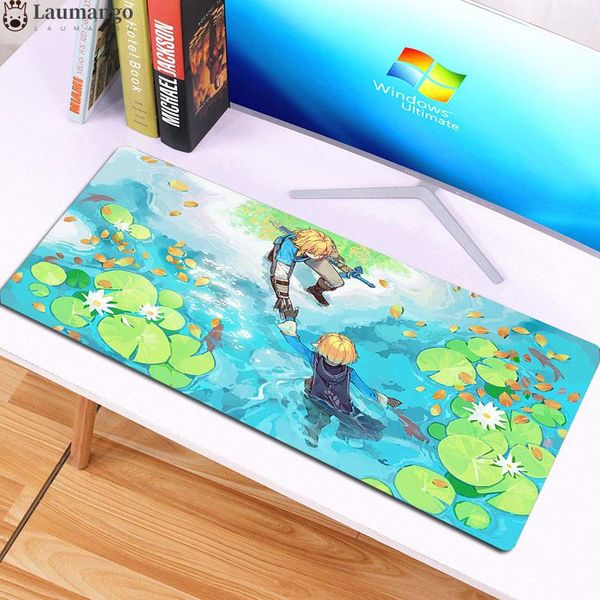 

mouse pads & wrist rests zelda mousepad anime keyboard rubber big anti-slip gaming cushion table mat desk oversized pad gamer
