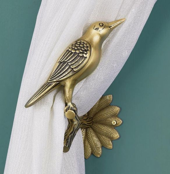 

nordic gold metal brass bird hook up curtain retro storage organization modern home decoration accessories wall hanging jk226z other decor