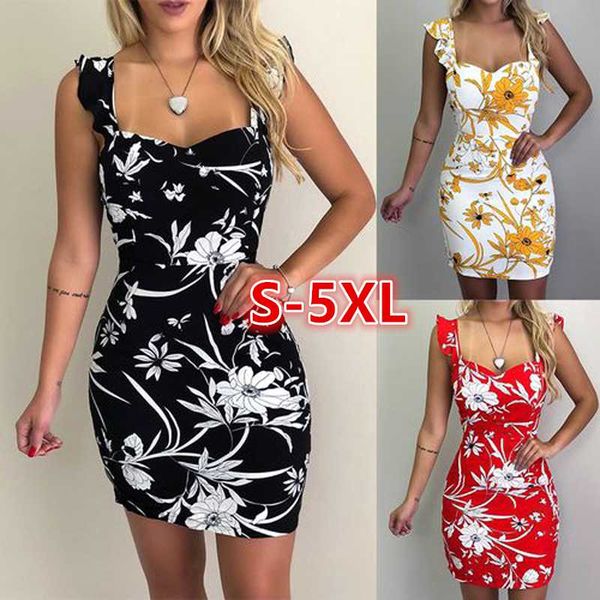 

plus size dress 2020 summer dresses backless spaghetti strap mini dress women slim bodycon print s-5xl large size, Black;gray
