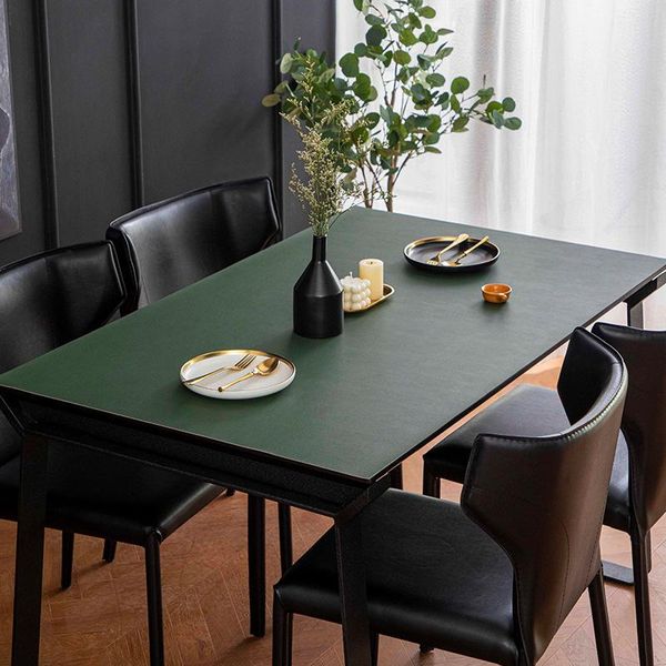

table cloth double-sided solid color leather tablecloth waterproof and oil-proof disposable coffee rectangular pu mat