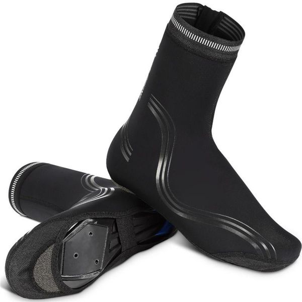 

cycling footwear boot covers windproof bicycle overshoes shoes anti-slip warm shoe protector accessories, Black