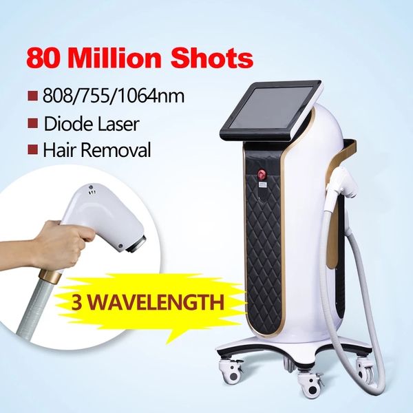 

2022 755 1064 808 diode laser hair removal machine, Black