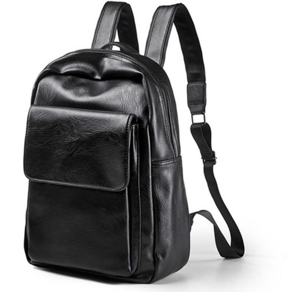 

backpack fashion men's simple pu leather business trend bookbag student schoolbag