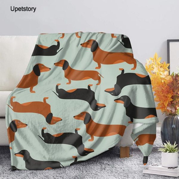 

blankets upetstory style fleece throw for bed/sofa dachshund dog printed animal adults kids blanket thin quilt custom