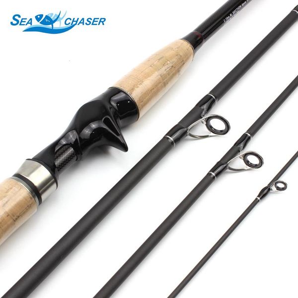 

2.1m 2.4m 2.7m sea rod carbon wooden handle 4 sections lure m power 12-25lb 10-25g ultra-light fishing travel pole boat rods