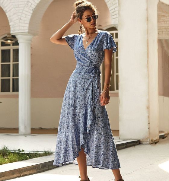 

dress floral dresses evening wear women vintage casual sundress female beach dress lady boho girl midi button backless polka dot striped ski, White