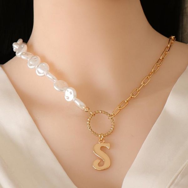 

chains yayi jewelry white crystal bib statement handmade beaded band pendant chunky collar party imitation pearl necklaces, Silver
