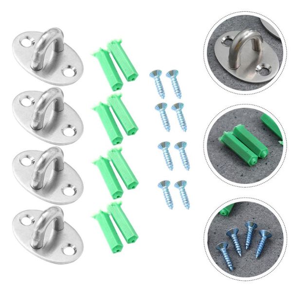 

hooks & rails 4pcs wall mount ceiling hanger stainless steel staple hook loop with accessories
