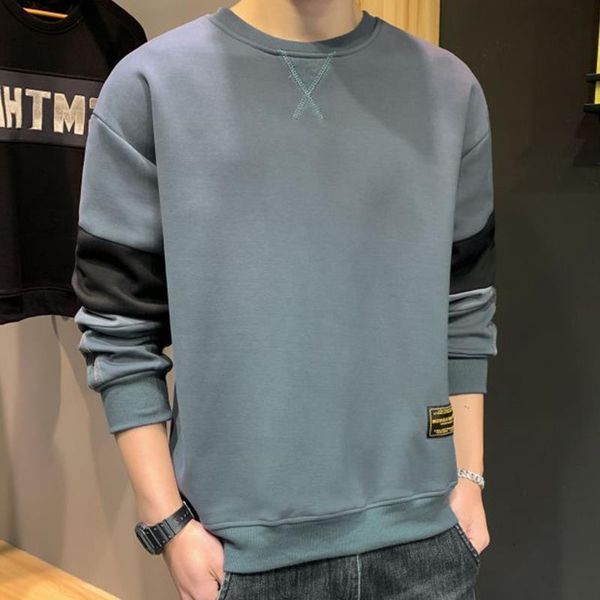 

fashion men's spring and brand hoodls loose pullover printed handsome long sved men's autumn casual cloth, Black