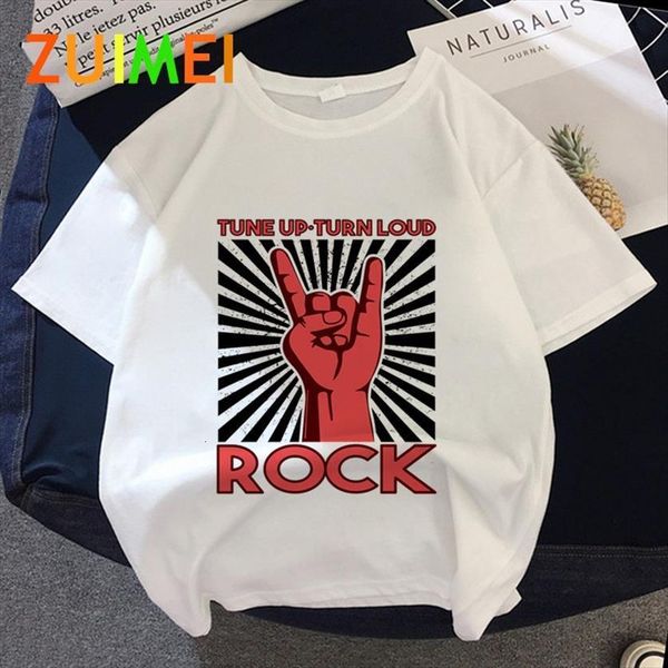

grunge rock graphic harajuk print women t shirt summer fashion short sleeved girl,drop ship, White