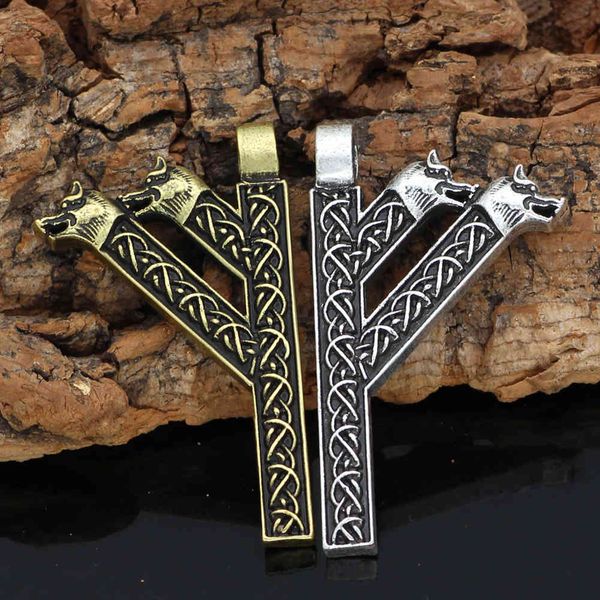 

new men's domineering dragon head rune men's necklace jewelry, Silver