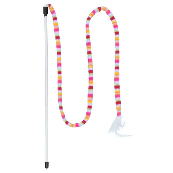 

cat toys 2pcs interactive exercise strip feather teaser wand pet plaything