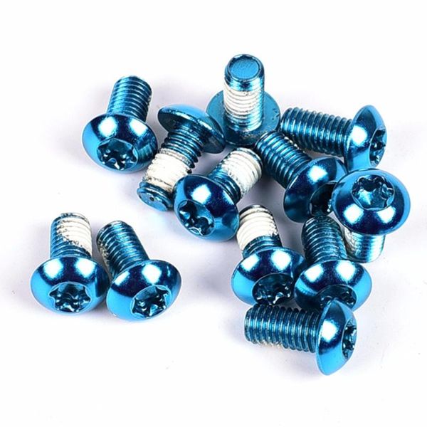 

bike brakes 12pcs/lot multicolor bicycle brake screw mountain disc rotor bolts steel alloy m5x10mm screws