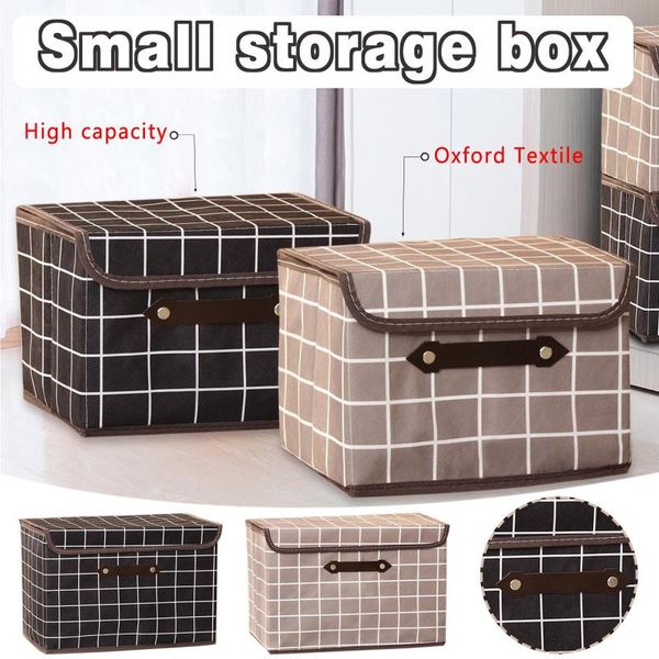 

storage drawers 1 pcs printing cotton linen deskbox with cap organizer sundries cabinet underwear basket #t2p