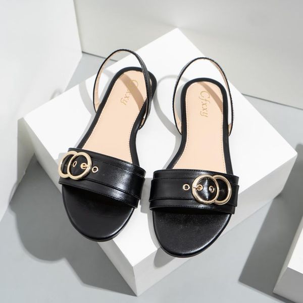 

open toe female beige black slip on designer big size large summer fashion slingback shoes women sandals flat casual ladies