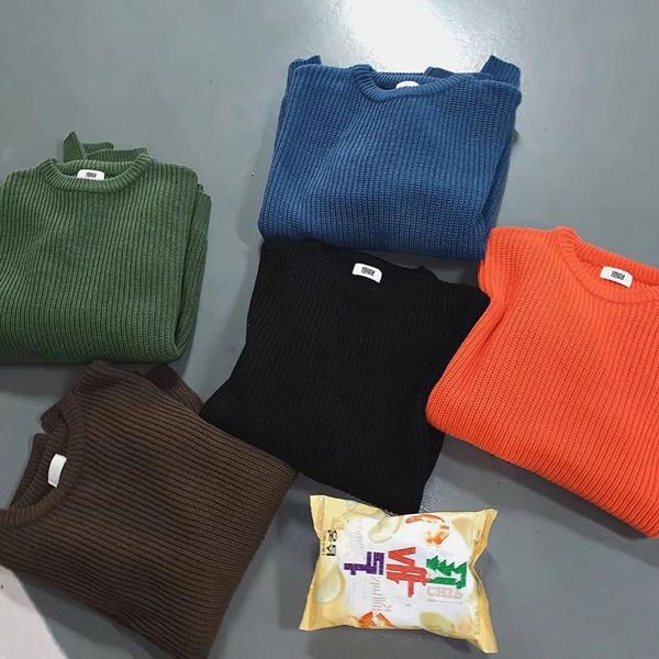 

men's sweaters korean fashion men autumn solid color wool slim fit street wear mens clothes knitted sweater pullovers, White;black