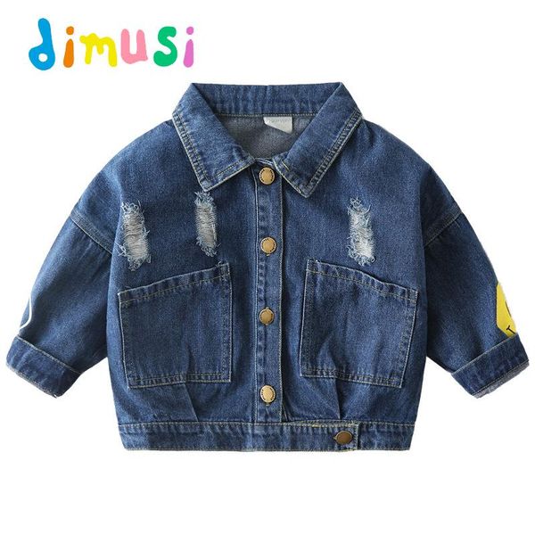 

jackets dimusi spring autumnboy's denim children's trench coats casual child kids outerwear windbreaker jeans clothing 8y, Blue;gray