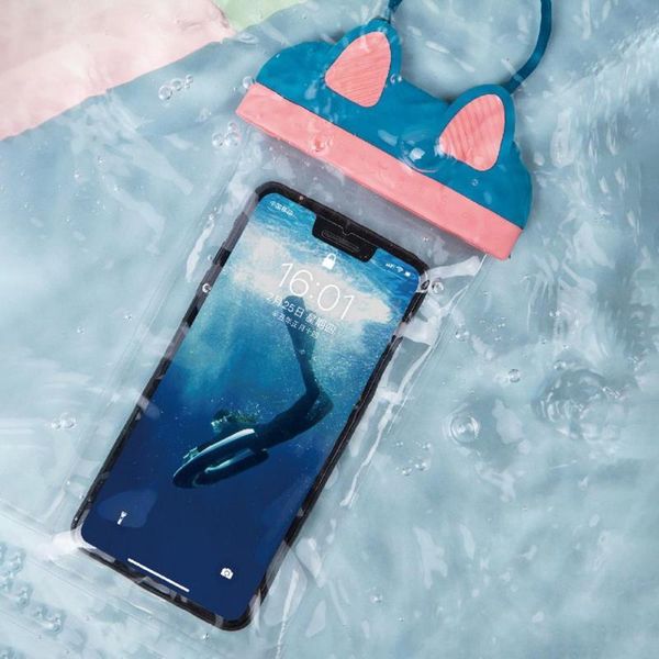 

cell phone pouches 1pc waterproof bag underwater pouch foldable anti-sinking ip68 floating air with hanging strap for swimming supplies