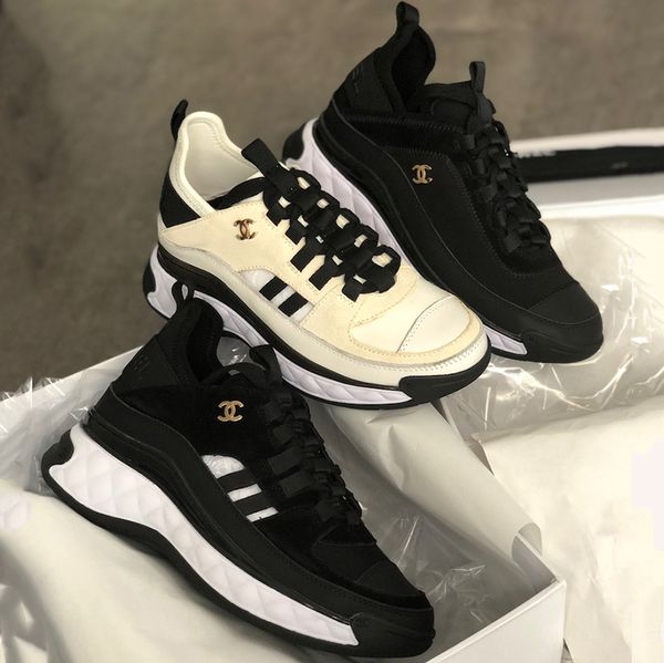 

designer shoes women transparent bottom sneakers velvet calfskin platform sneaker air cushion lace-up trainers, Black