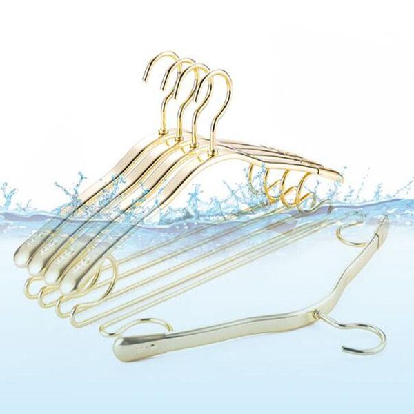 

hangers & racks 42.3cm/ 45cm 10 pcs/lot aluminium alloy coat with broad shoulder non-slip bold suit hanger traceless clothes hanging