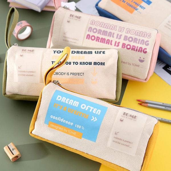 

multi-layer stationery bag pencil large capacity multi-function junior high school students simple canvas case bags