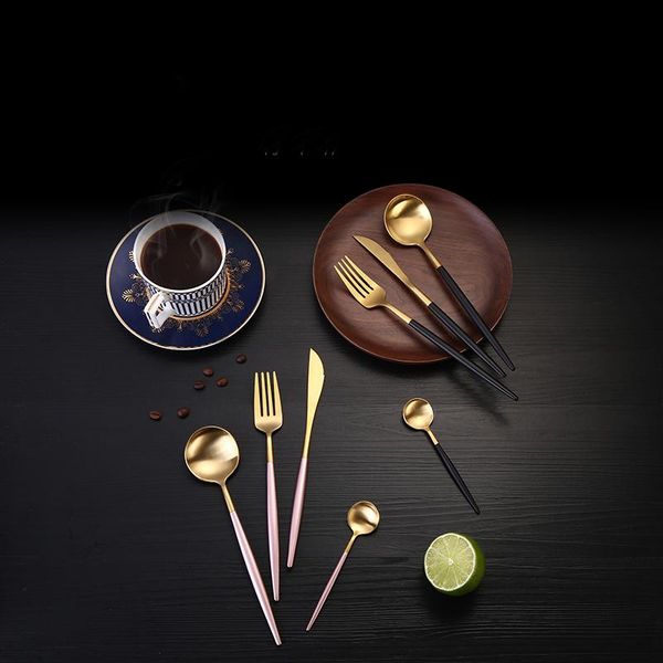 

dinnerware sets stainless steel steak cutlery tableware household western kitchenware delicate nordic couverts de table kc50tz