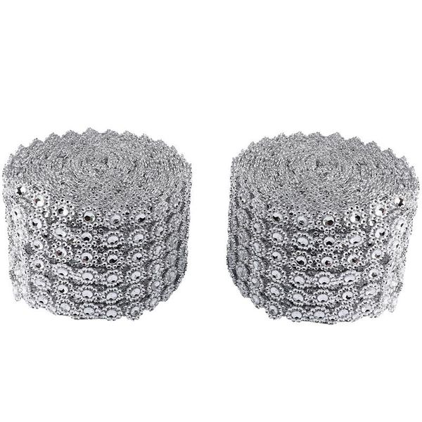 

wedding decoration mesh sunflower diamond bling crystal ribbon wrap rhinestone cake candle decor 2pcs novelty items