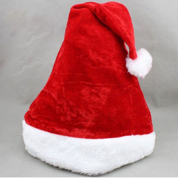 360 pz Decorazione natalizia Cappello da festa Peluche Velluto Berretto rosso e bianco per cappelli costume da Babbo Natale Adulto ZA4869