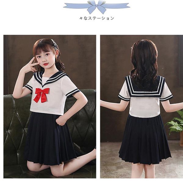 

ethnic clothing sailor suit child japanese jk uniform student korean short skirt navy collar cute sleeve college style school costume, Red