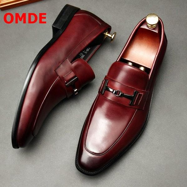 

dress shoes omde mens loafers business formal men slip on italian design handmade men's wedding office, Black