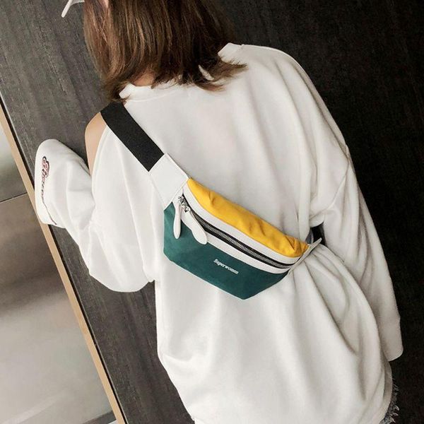 

waist bags canvas bag leisure fashion panelled shoulder fanny pack for women girls 50ld